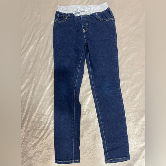 Cat & Jack White Heart Print Top and Blue Leggings Set - Picture 4 of 6